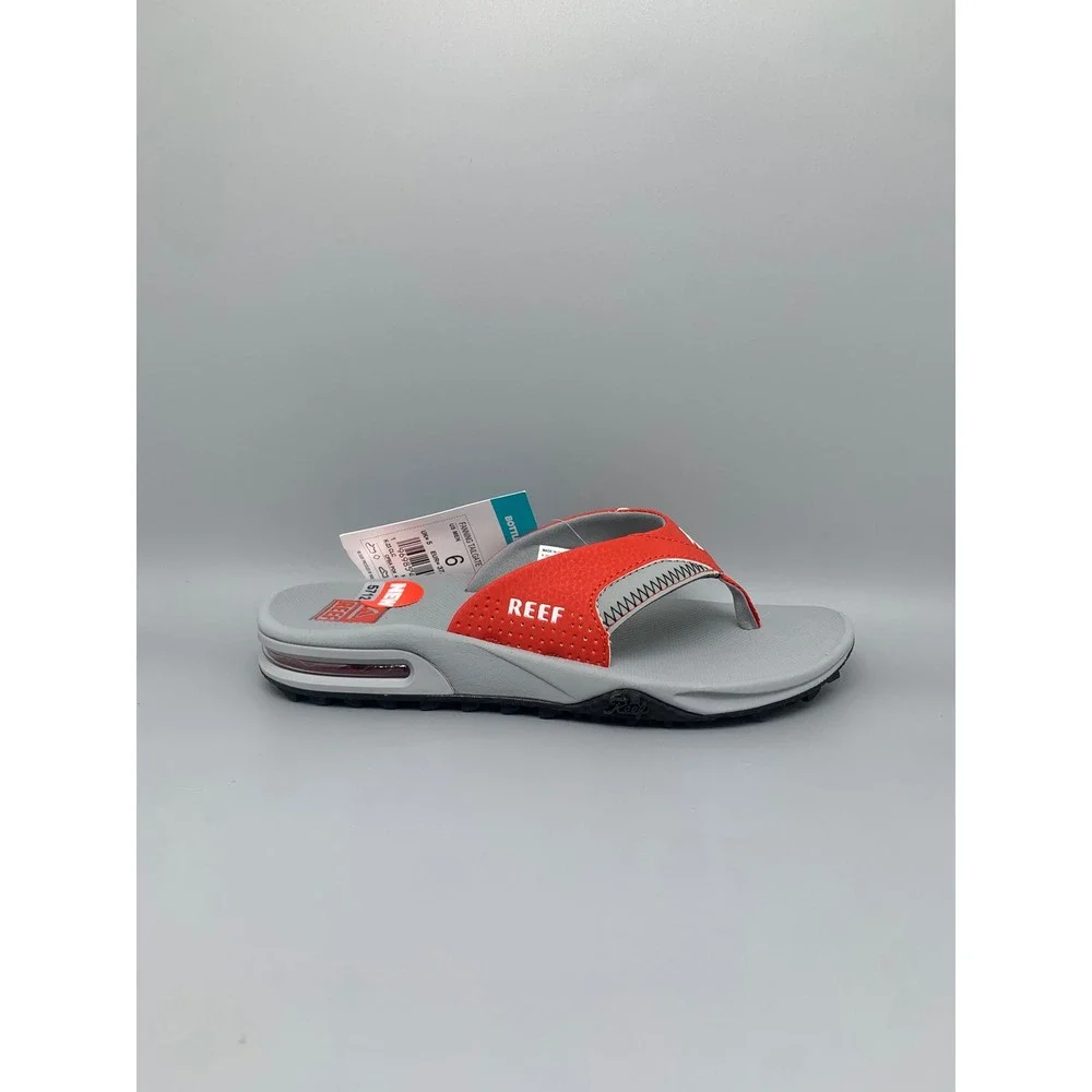 Reef Fanning Tailgate Red Grey Bottle Opener Flip-Flop Sandals CJ6406 Men's Sz 6